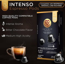 Cargar imagen en el visor de la galería, Caja x10 Capsulas Cafe 3 Corazones Brasil Intenso Nespresso