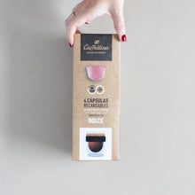 Cargar imagen en el visor de la galería, Caja x4 Capsulas recargables Dolce Gusto + Cuchara - Caffettino-Capsulandia