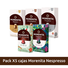 Cargar imagen en el visor de la galería, Pack Degustación 5 Cajas x10 capsulas La Morenita Nespresso