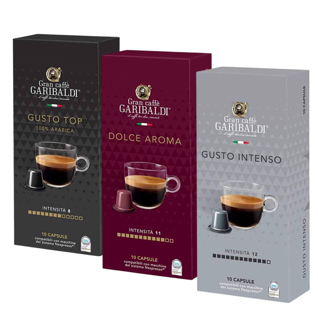 Pack Degustacion 30 Capsulas Cafe Garibaldi Italia - Nespresso