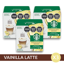 Cargar imagen en el visor de la galería, Vainilla Latte Starbucks® - 3 cajas Capsulas Dolce Gusto
