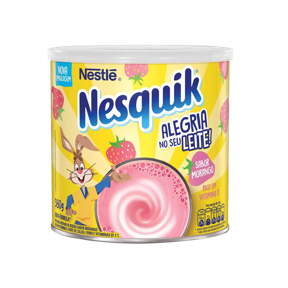 Nesquik Frutilla en polvo - Lata 380g Original Import. Brasil