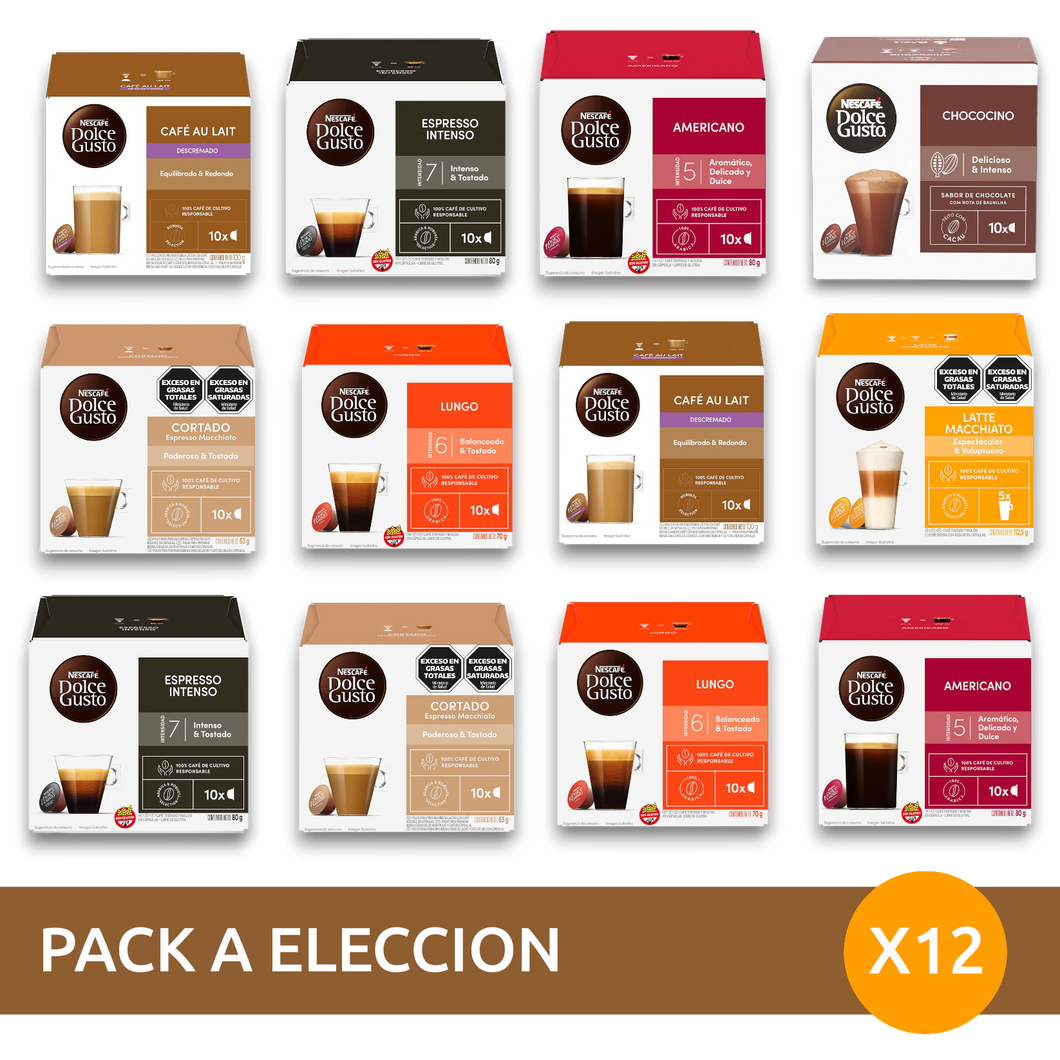 Combo x12 Cajas x10 Capsulas Dolce Gusto a elección!