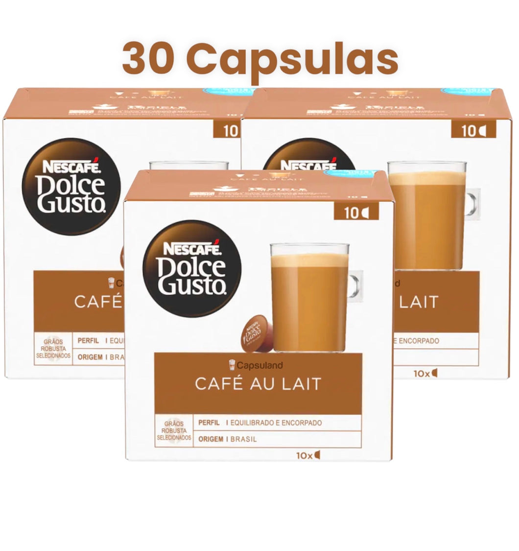 Cafe Aulait - 3 Cajas x10 Capsulas Dolce Gusto