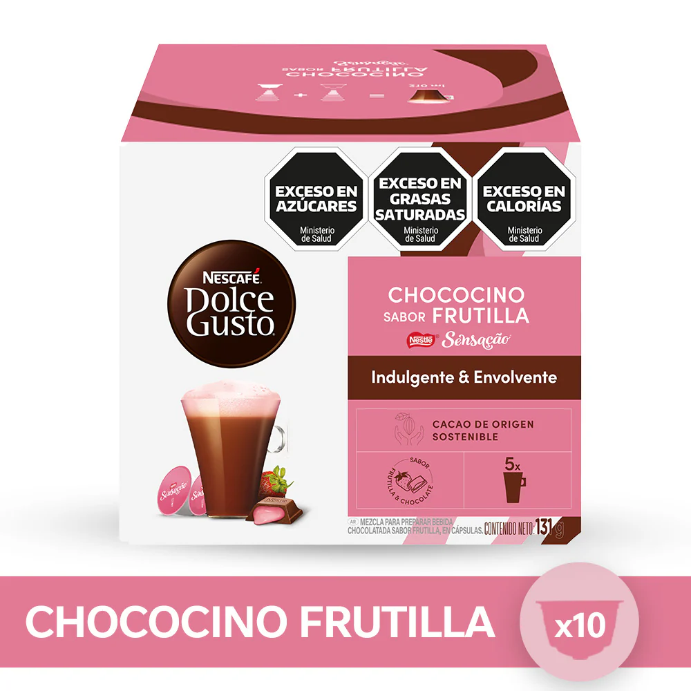 Chococino Frutilla - Caja x10 Capsulas Dolce Gusto