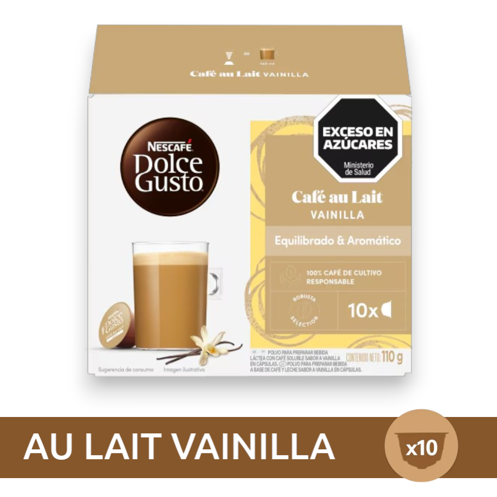 Cafe Au Lait Vainilla - Caja x10 Capsulas Dolce Gusto