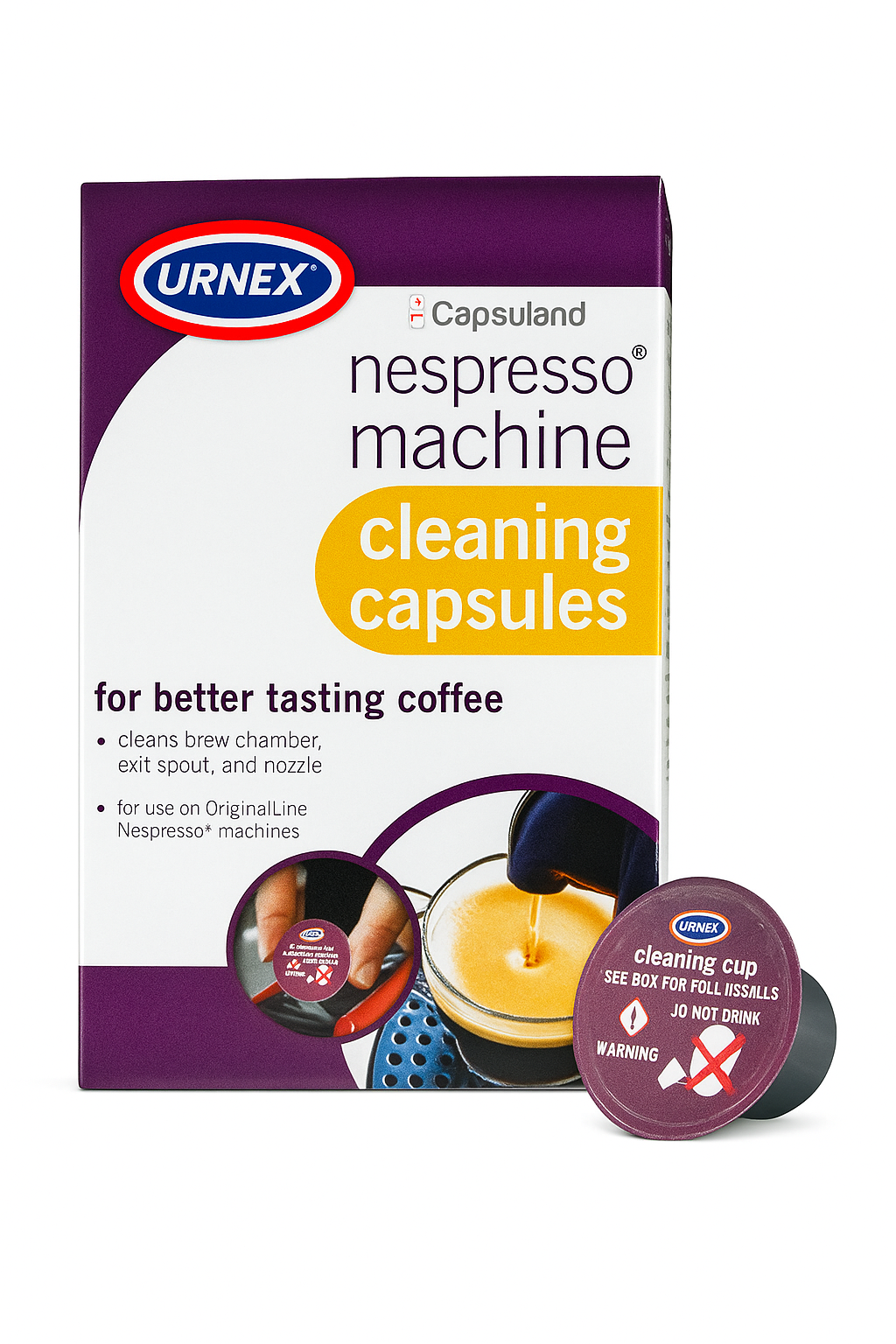 Nueva! 1 Capsula de Limpieza Para Nespresso Urnex