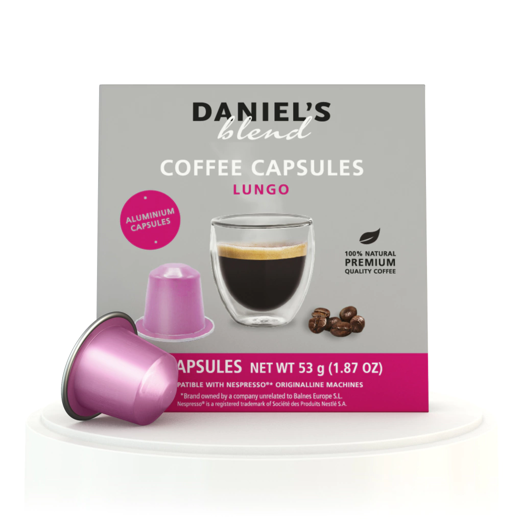 Lungo - Caja x10 capsulas Daniels Nespresso Aluminio-Capsulandia