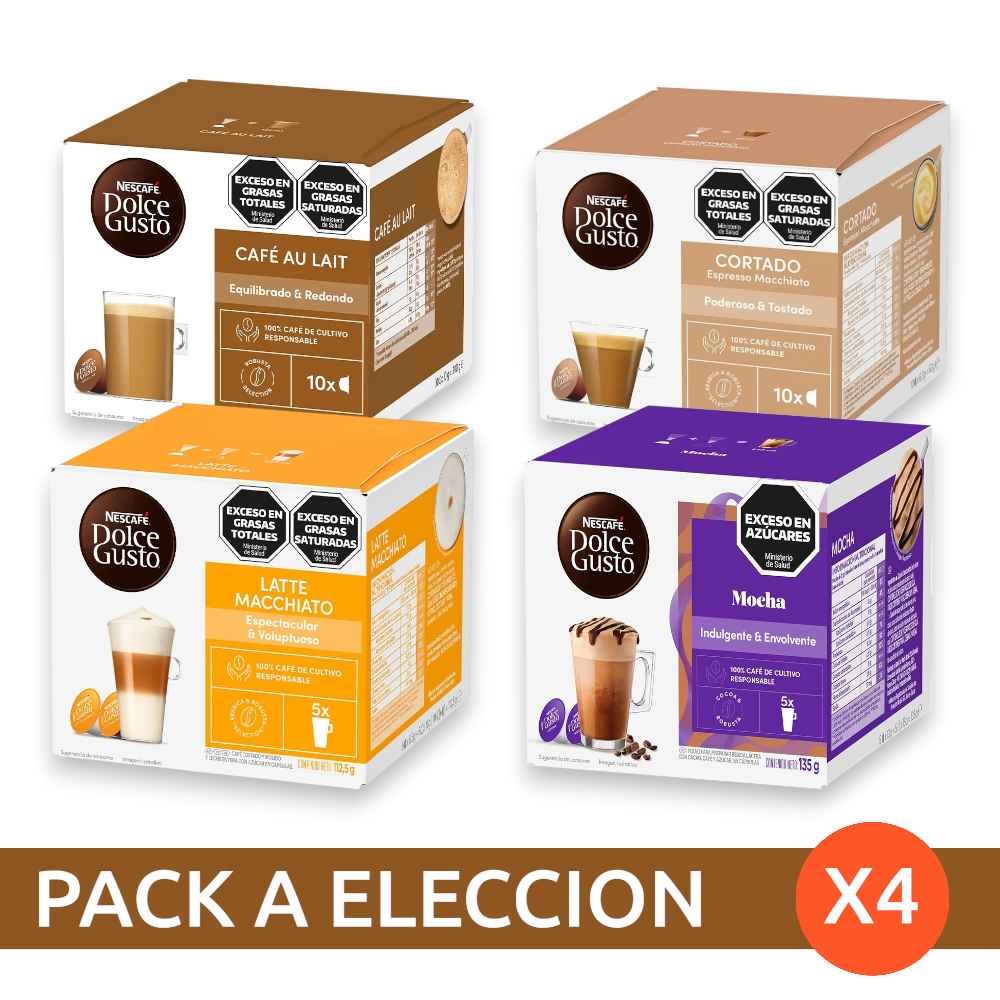 Combo x4 Cajas x10 Capsulas Dolce Gusto - A Elección!