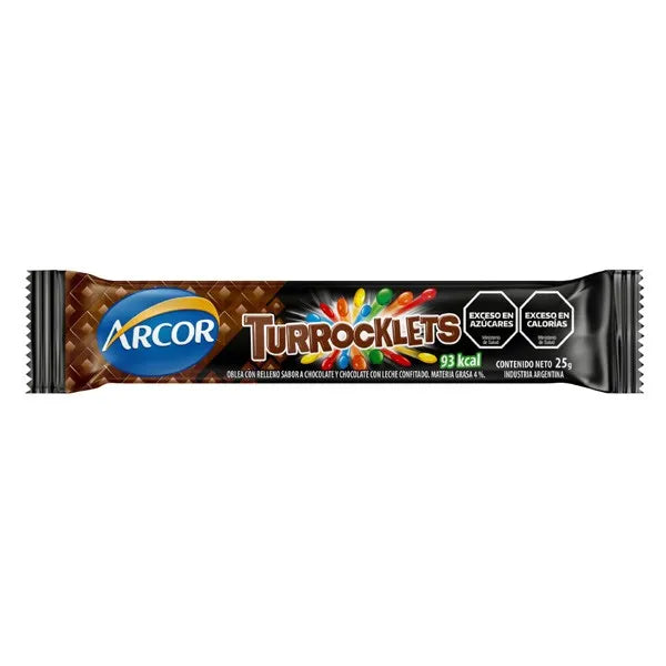 Turrocklets Turron con Rocklets chocolate - Caja x50 unidades 25 gr c/u