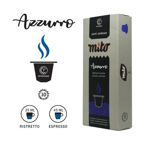 Azzurro - Caja x10 Capsulas Mito Nespresso Compatibles-Capsulandia-1