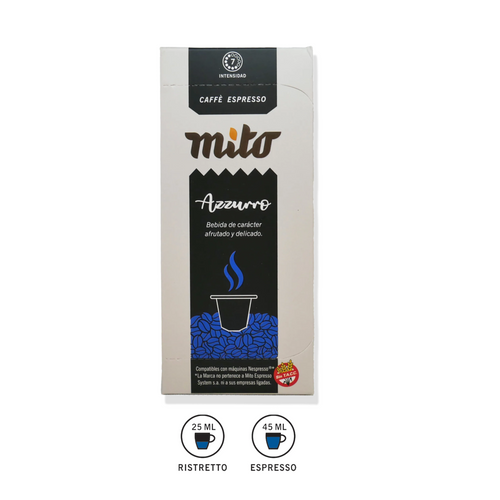 Azzurro - Caja x10 Capsulas Mito Nespresso Compatibles-Capsulandia