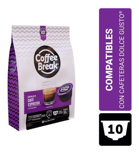 Cafe Espresso - 10 Capsulas Coffee Break Dolce Gusto®-Capsulandia-1