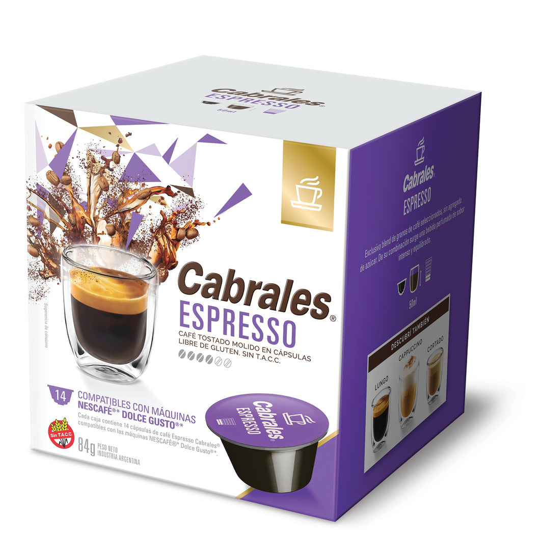 Cafe Espresso x12 Capsulas Cabrales Dolce Gusto-Capsulandia-1