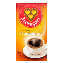 Cargar imagen en el visor de la galería, Cafe molido 3 Corazones Tradicional 500g Tostado Sin Azucar - Brasil
