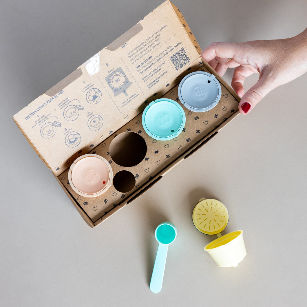 Caja x4 Capsulas recargables Dolce Gusto + Cuchara - Caffettino-Capsulandia-1