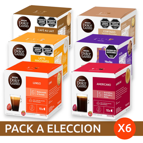 PROMO! 6 Cajas x10 Capsulas Dolce Gusto - Sabores a elección-Capsulandia