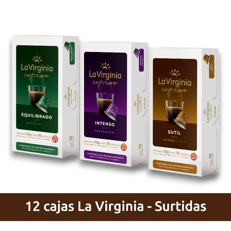 12 cajas x10 capsulas La Virgina Nespresso - A elección!