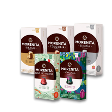 Cargar imagen en el visor de la galería, Pack Degustación 5 Cajas x10 capsulas La Morenita Nespresso
