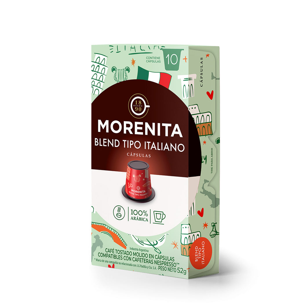 Blend tipo Italiano - Caja x10 cápsulas La Morenita para Nespresso
