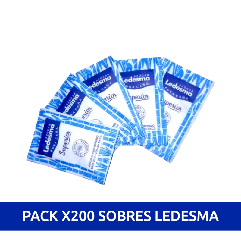 Pack x200 sobres azucar ledesma - Capsuland